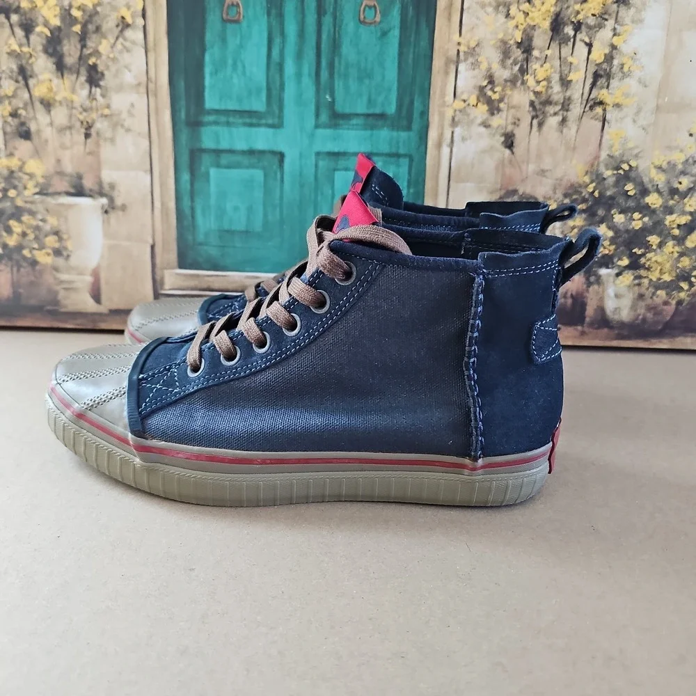 Sorel Sentry Chukka Grey Canvas Rubber Toe Sneaker Boots Shoe Men Size 9.5 Gray